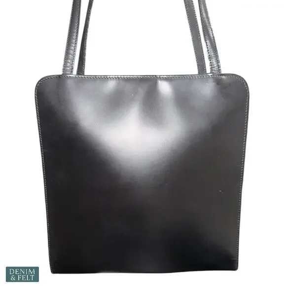 Gucci Black GG Logo Shoulder Tote Work Bag Classic Designer Style PVC Purse - Picture 6 of 16